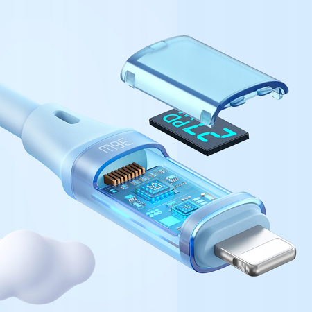 MCDODO KABEL Z WYŚWIETLACZEM USB-C LIGHTNING 36W 1M DO IPHONE 14 FIOLETOWY