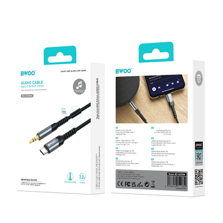BWOO kabel AUX 3.5mm - USB-C BO-AUX066 czarny