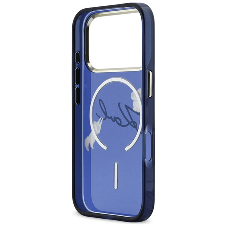 Etui Karl Lagerfeld IML Choupettes Karl  Script Logo MagSafe do iPhone 17 Pro Max niebieski