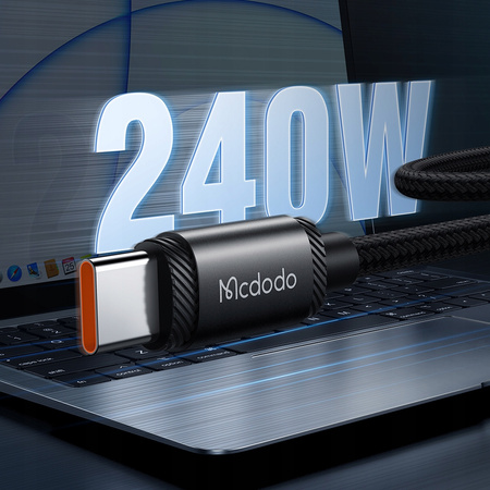 MCDODO KABEL USB-C SZYBKIE ŁADOWANIE DO SAMSUNG APPLE USB TYP C 5A 240W 2M