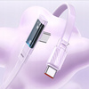 MCDODO KABEL USB-C KĄTOWY SZYBKIE ŁADOWANIE USB TYP C 3A 65W FIOLETOWY 2M