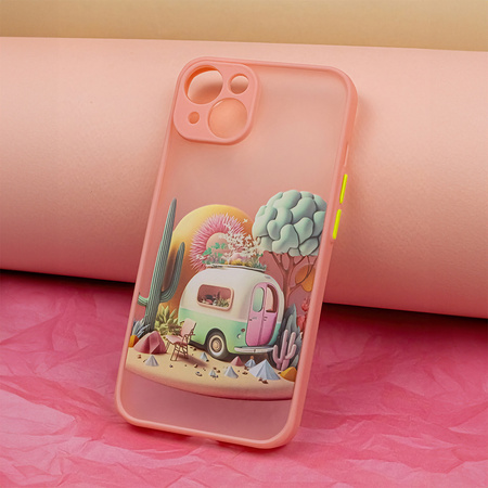 Nakładka Ultra Trendy do iPhone 14 6,1" Travel różowa