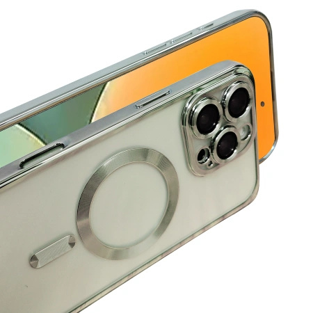 Etui Metal MagS iPhone 15 Plus Srebrny