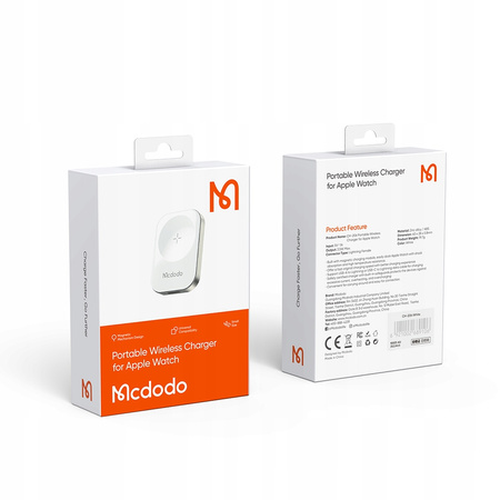 Ładowarka indukcyjna, do zegarków Apple Watch 5 6 7 8, biała Mcdodo