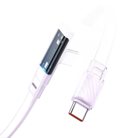 MCDODO KABEL USB-C KĄTOWY SZYBKIE ŁADOWANIE USB TYP C 3A 65W FIOLETOWY 1M