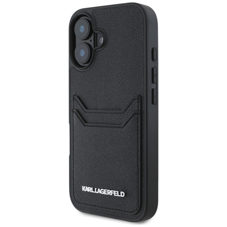 KARL LAGERFELD ETUI DO IPHONE 16 HC GRAINED PU KIESZEŃ NA KARTY METALOWA