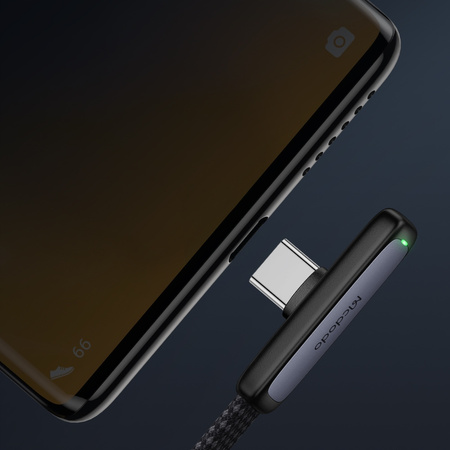MCDODO KABEL USB-C KĄTOWY SZYBKIE ŁADOWANIE USB TYP C 6A 100W CZARNY 2M