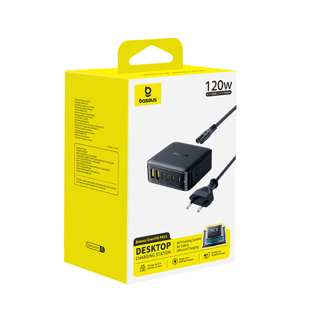 Baseus EnerFill FH21 ladowarka sieciowa 4 x usb-c 2 x usb-a 120W czarna