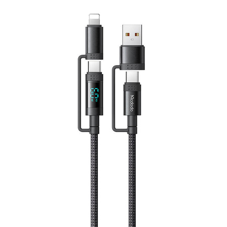Kabel USB-C/A do USB-C/Lightning McDodo 4w1 CA-1990 1.2m (czarny)