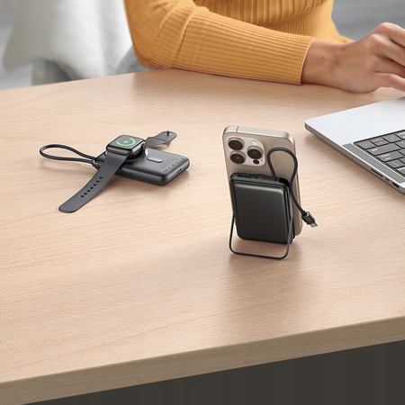 MCDODO POWERBANK MAGSAFE 10000MAH Z WBUDOWANYM KABLEM USB-C DO TELEFONU