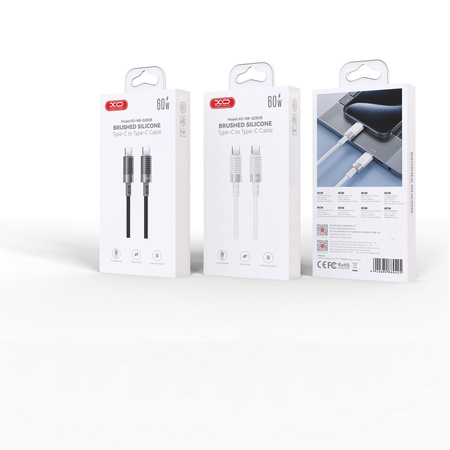 XO kabel NB-Q282B PD USB-C - USB-C 1,0m 60W biały