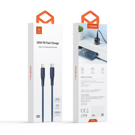Mcdodo phone cable , for iPhone PD 20W, 1.2M blue