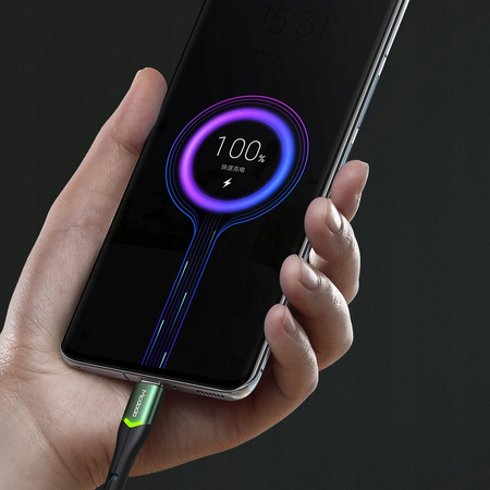 Cablu de telefon, încãrcare rapidã, USB-C, USB, 1m, QC 4.0, LED, portocaliu, Mcdodo