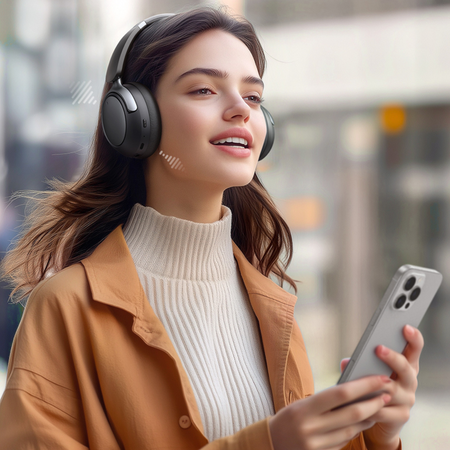 MCDODO SŁUCHAWKI BEZPRZEWODOWE NAUSZNE BLUETOOTH Z MIKROFONEM ANC CZARNE