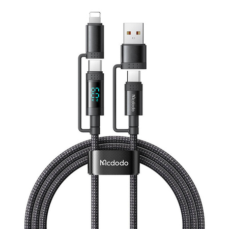 Mcdodo 4in1 CA-1990 USB-C/A auf USB-C/Lightning Kabel 1,2 m (Schwarz)