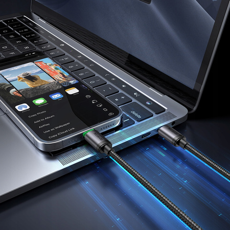 MCDODO ŁADOWARKA KABEL USB-C LIGHTNING SZYBKIEGO ŁADOWANIA DO IPHONE 3M LED