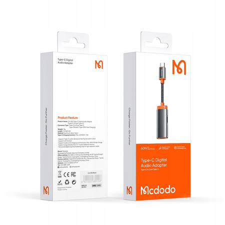 Adaptor telefon Mcdodo USB C - 2x USB-C cu DAC