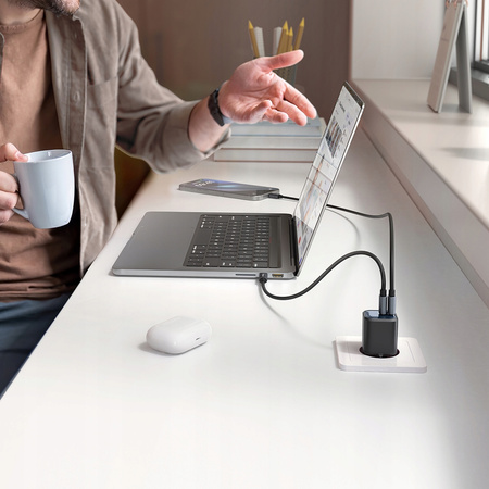 MCDODO SZYBKA ŁADOWARKA SIECIOWA DO TELEFONU ZASILACZ 2X USB-C PD GAN 45W