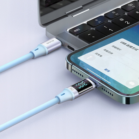 MCDODO KABEL Z WYŚWIETLACZEM USB-C LIGHTNING 36W 1M DO IPHONE 14 FIOLETOWY