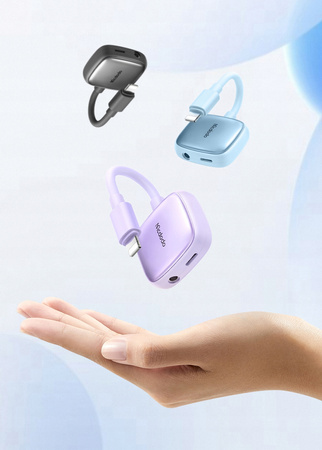 Adapter, adaptor, mini jack, for iPhone , purple, McDodo