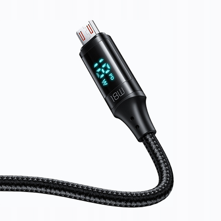 MCDODO KABEL Z WYŚWIETLACZEM MICRO USB SZYBKIE ŁADOWANIE DO SAMSUNG 18W 1M