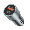 BWOO ładowarka samochodowa PD BO-CC73 1x USB-C 1x USB 38W srebrna