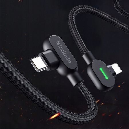 Cablu USB-C Lightning cu extensie dublã MCDODO, înclinat la 90°, pentru iPhone 13/14, 2 m