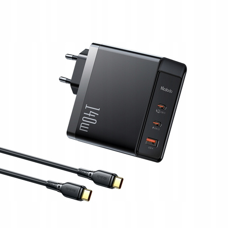 USB-C-Ladegerät, GaN, 140 W + USB-C-Kabel 240 W, 2 m, Mcdodo