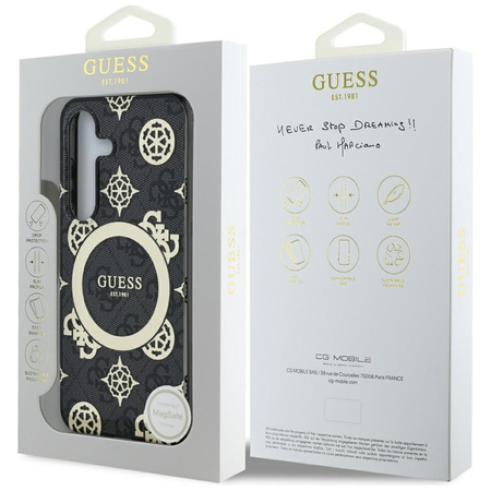 GUESS ETUI DO SAMSUNG GALAXY S25 Z DO MAGSAFE I WZOREM PEONY ELECTROPLATED