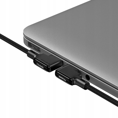 Kabel kątowy Mcdodo Glue, szybkie ładowanie 90° LED USB typ-C 1,2m czarny