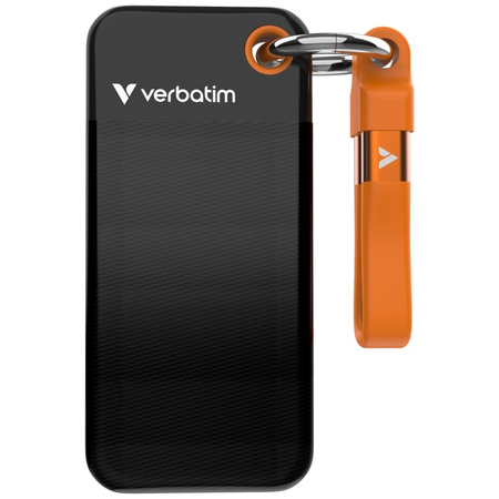 Dysk Zewnętrzny Verbatim Pocket SSD 1TB - brelok do kluczy z kablem USB-C 3.2 gen.2 czarno-pomarańczowy/black-orange 32193