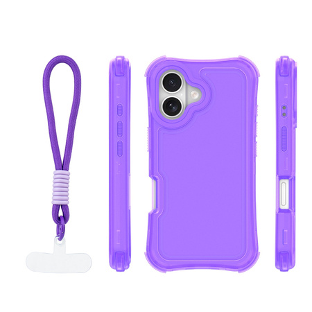 Nakładka SafePop ze smyczą do iPhone 16 6,1" fioletowa