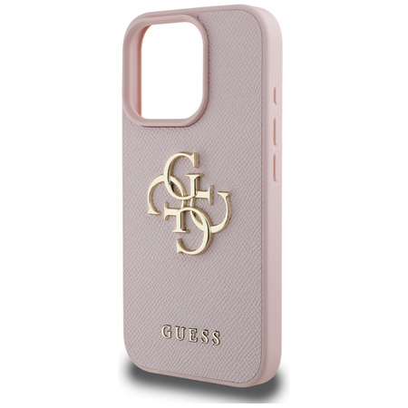 GUESS ETUI TPU DO IPHONE 16 PRO Z LOGO GRINDED BIG 4G SZYBKIE ŁADOWANIE