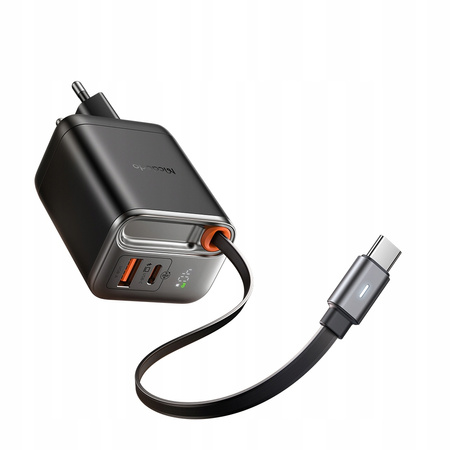 Încãrcãtor rapid de perete MCDODO, sursã de alimentare 3x USB-C PD, USB GAN 40W, cablu 1m