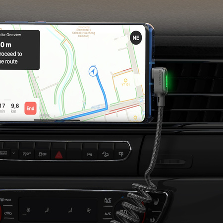 Mcdodo Glue angle 90° spring LED USB type-C phone cable 1.8m black CA-7310