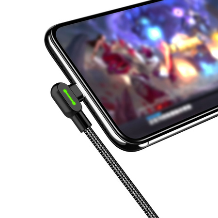Mcdodo Phone cable Fast charging Angle 90°, LED, USB-C PD 2m black 60W