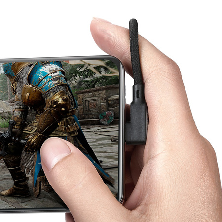 Mcdodo Glue Handykabel, abgewinkelt 90°, Feder, LED, USB Typ-C, 1,8 m, schwarz