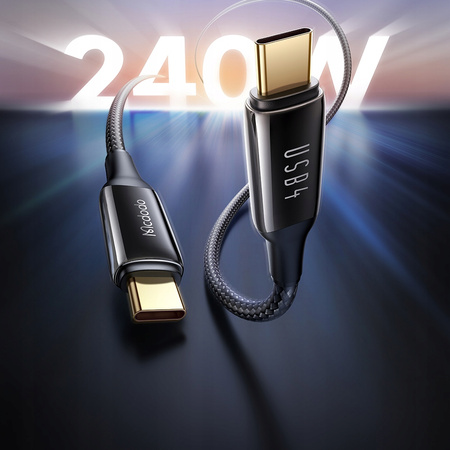 Cablu USB-C MCDODO cu încãrcare rapidã Thunderbolt 4, 40 GBPS, 240 W, USB tip C, 1 m