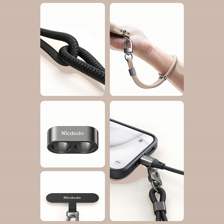 MCDODO Handy-Umhängeband, universell einsetzbar, robust, dick, schwarz, 6 mm