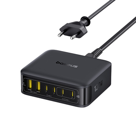Baseus EnerFill FH21 ladowarka sieciowa 4 x usb-c 2 x usb-a 120W czarna