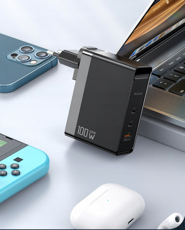 Ładowarka do telefonu, do laptopa, GAN, Szybka, USB-C PD, USB-A, QC, 100W, Uniwersalna, Mcdodo