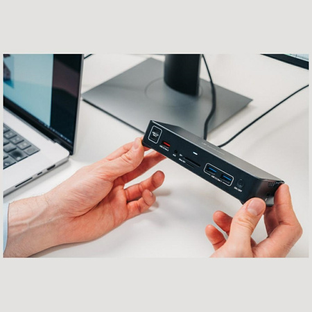 Adapter Verbatim stacja dokująca Pro 15w1 2xHDMI/1xRJ45/4xUSB-A/4xUSB-C/1xSD/1xmicroSD/1xAudio/1xDisplayPort szary 32171
