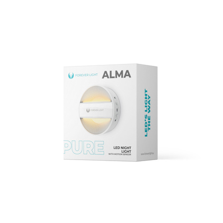 Lampka nocna okrągła LED PURE FLC-20 ALMA PIR biała 500mAh Forever Light