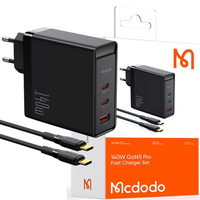 Încãrcãtor USB-C, GaN, 140W + cablu USB-C 240W, 2M, Mcdodo