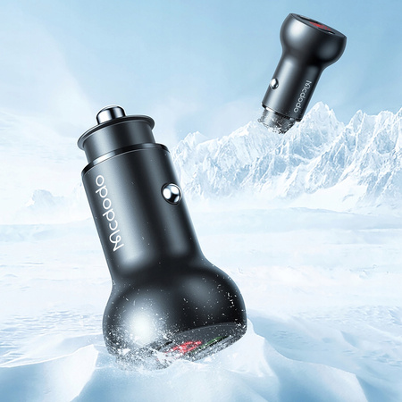 MCDODO MOCNA SZYBKA ŁADOWARKA SAMOCHODOWA MIERNIK 2X USB USB-C 45W LED