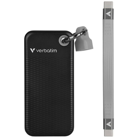 Dysk Zewnętrzny Verbatim Pocket SSD 2TB  - brelok do kluczy z kablem USB-C 3.2 gen.2 czarno-szary/black-grey 32194