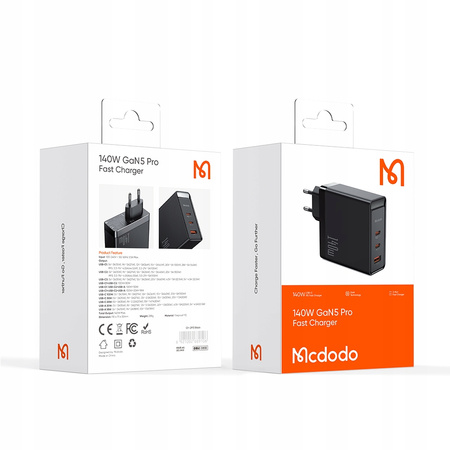 Încãrcãtor rapid, GaN, USB-C, USB, 3 porturi, 140W, McDodo