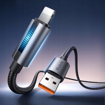MCDODO ŁADOWARKA KABEL USB LIGHTNING SZYBKIEGO ŁADOWANIA DO IPHONE 1M LED