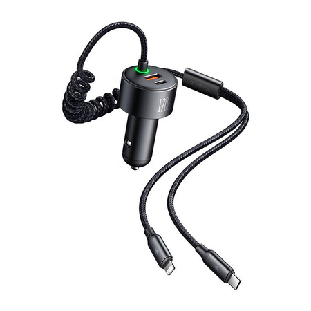 Mcdodo CC-0370 Autoladegerät, USB-C, Lightning, 120 W, einziehbare Kabel