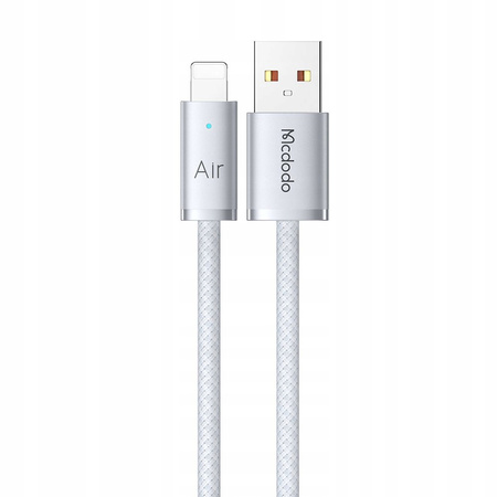 MCDODO KABEL USB-A LIGHTNING SZYBKIE ŁADOWANIE DO TELEFONU 3A LED BIAŁY 1M